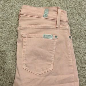 7 for all mankind pink skinny jeans